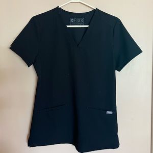 Figs Scrub Top Black XS